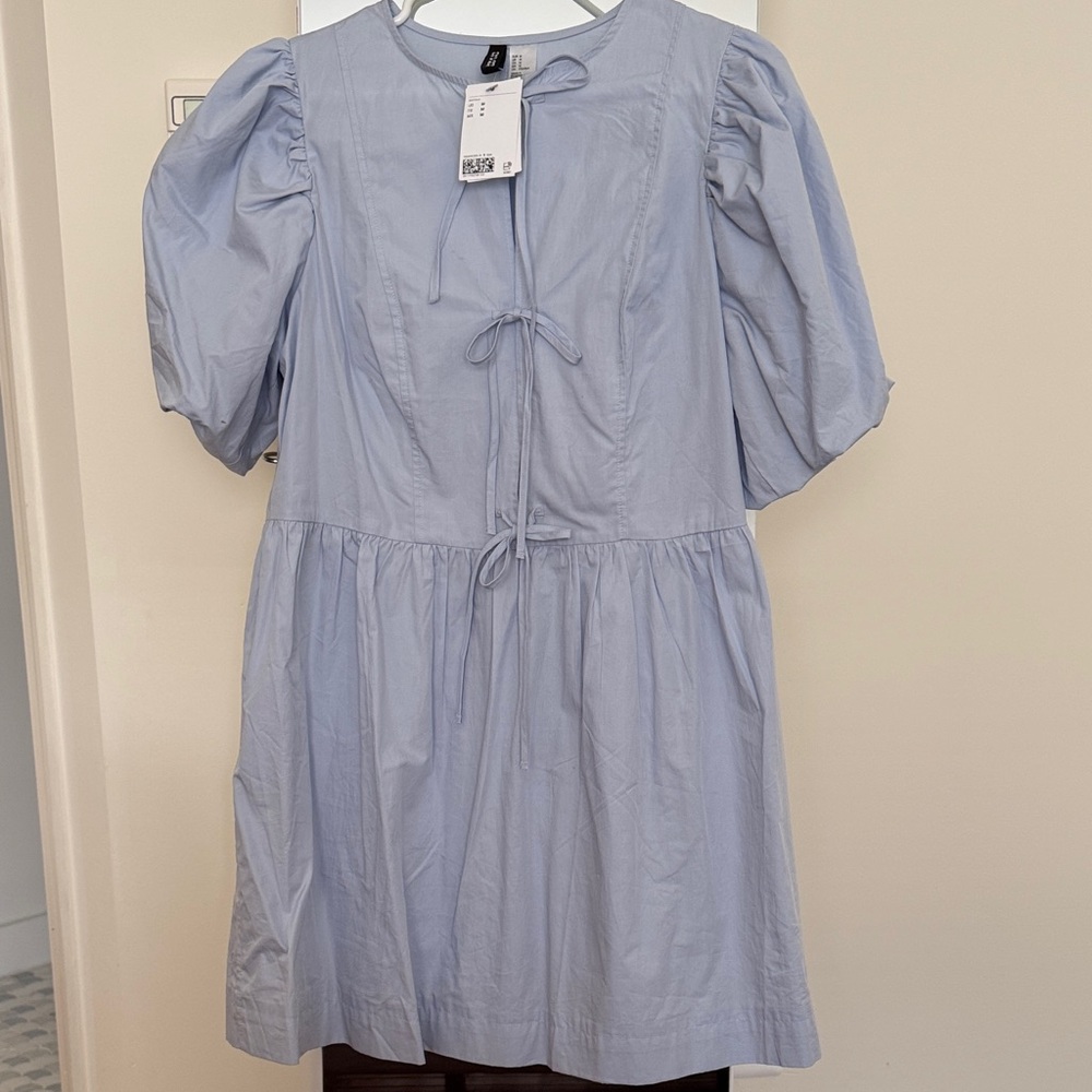 H&M Light Blue Puff Sleeve Dress